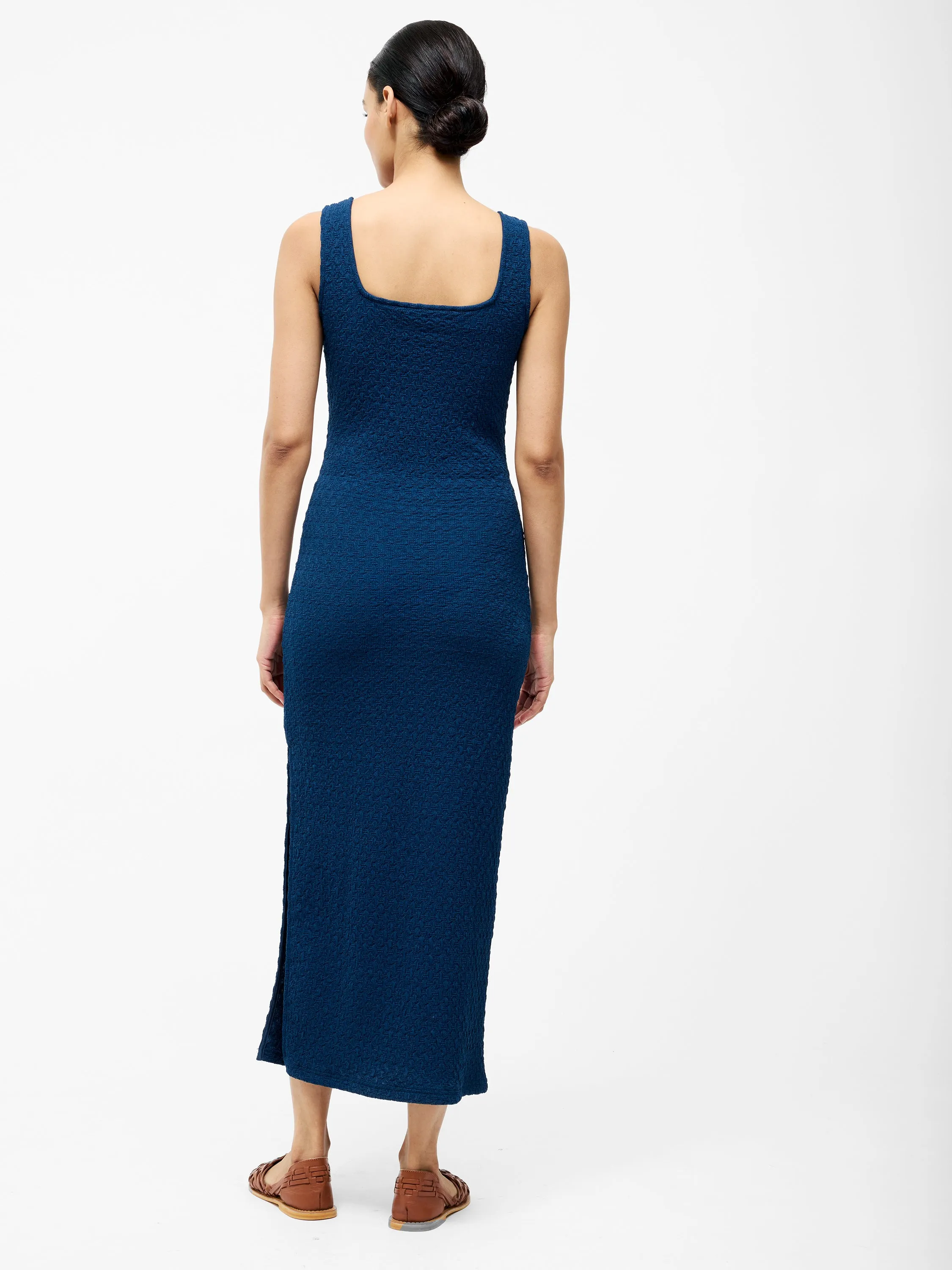 Textured Square Neck Maxi Dress