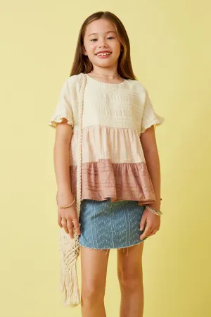 Textured Stripe Colorblock Tee