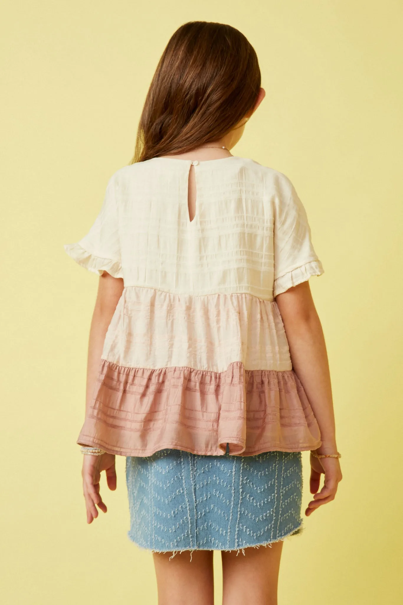 Textured Stripe Colorblock Tee