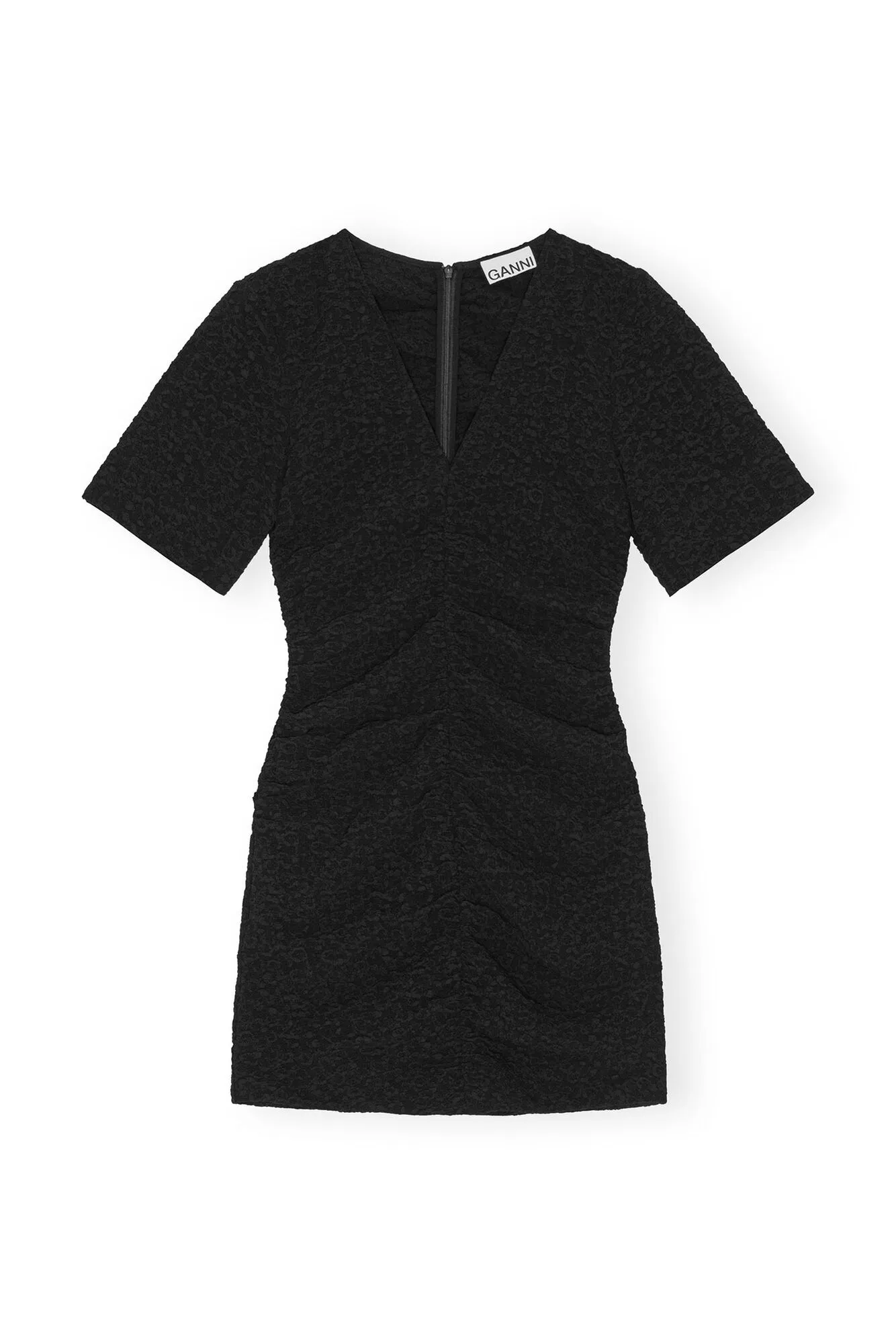 Textured Suiting Mini Dress - Black
