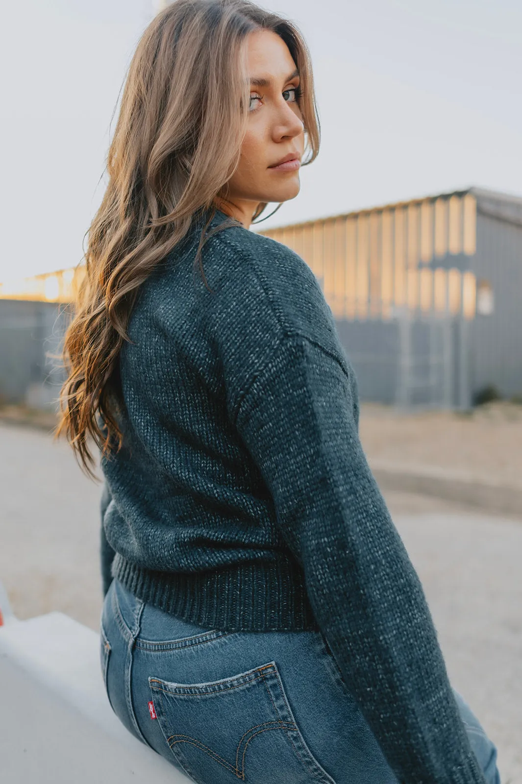 The Gracie Sweater - Navy Melange