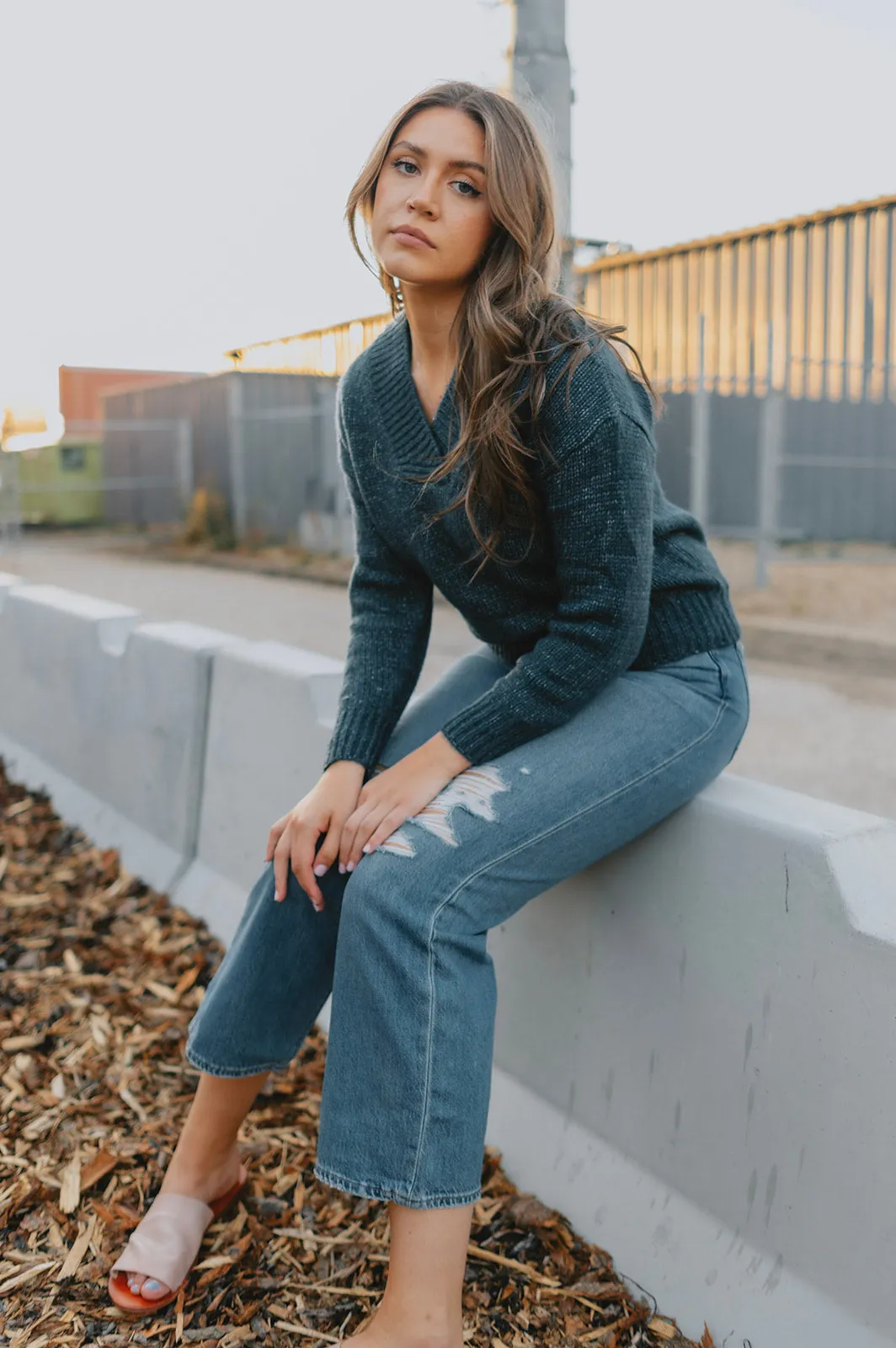 The Gracie Sweater - Navy Melange