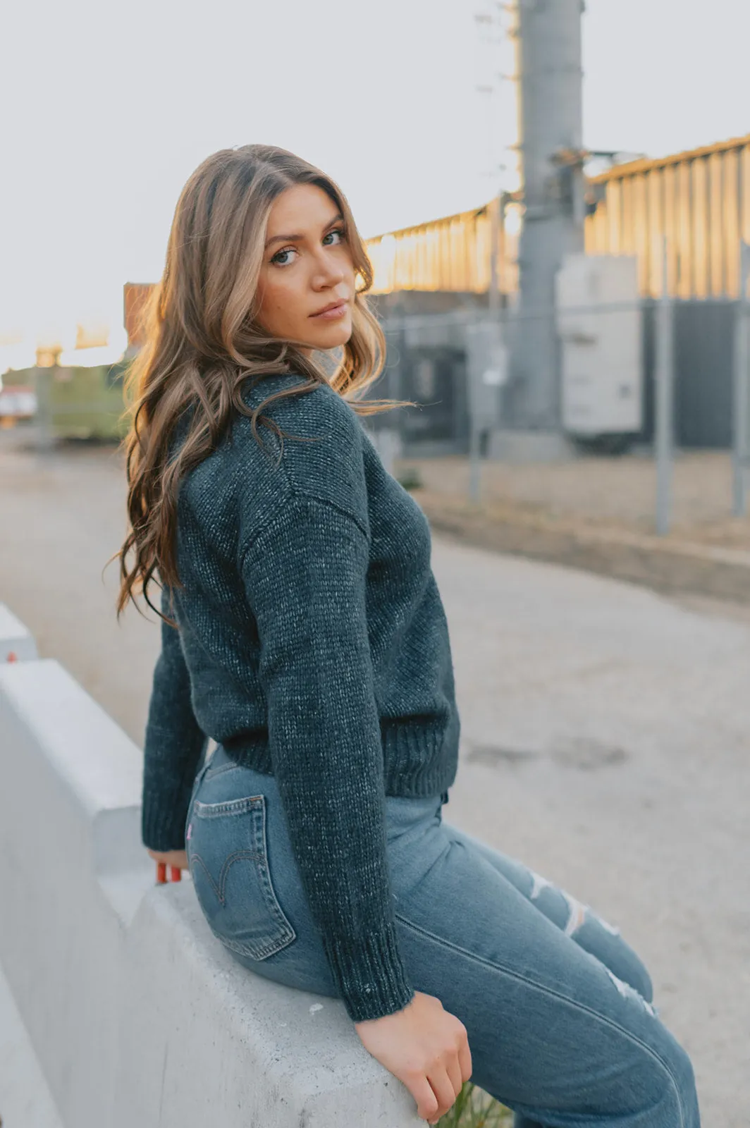 The Gracie Sweater - Navy Melange