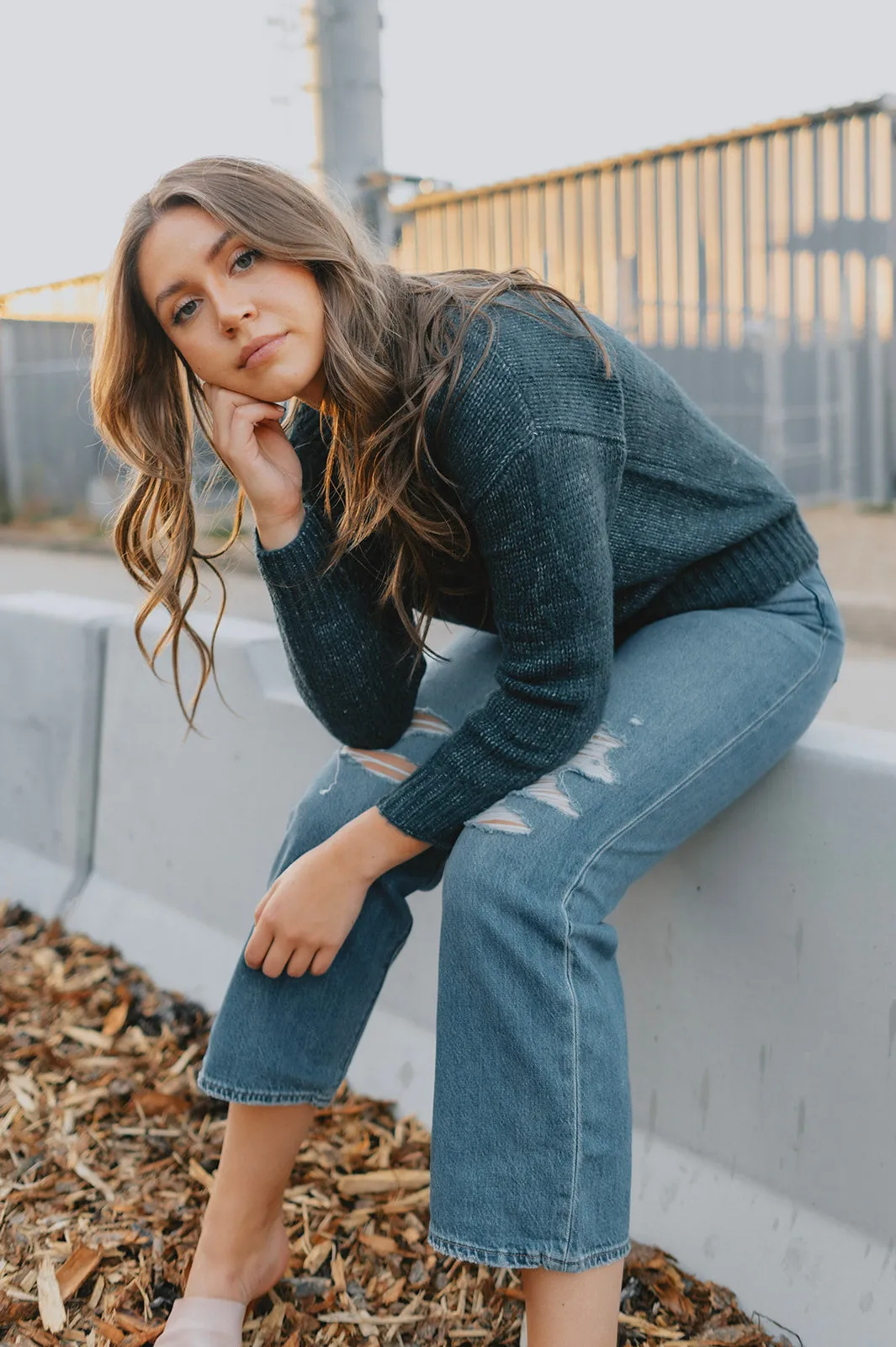 The Gracie Sweater - Navy Melange