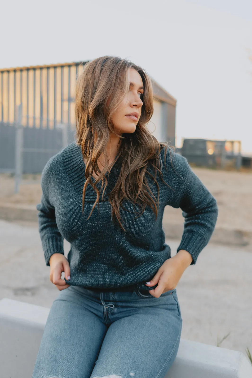 The Gracie Sweater - Navy Melange