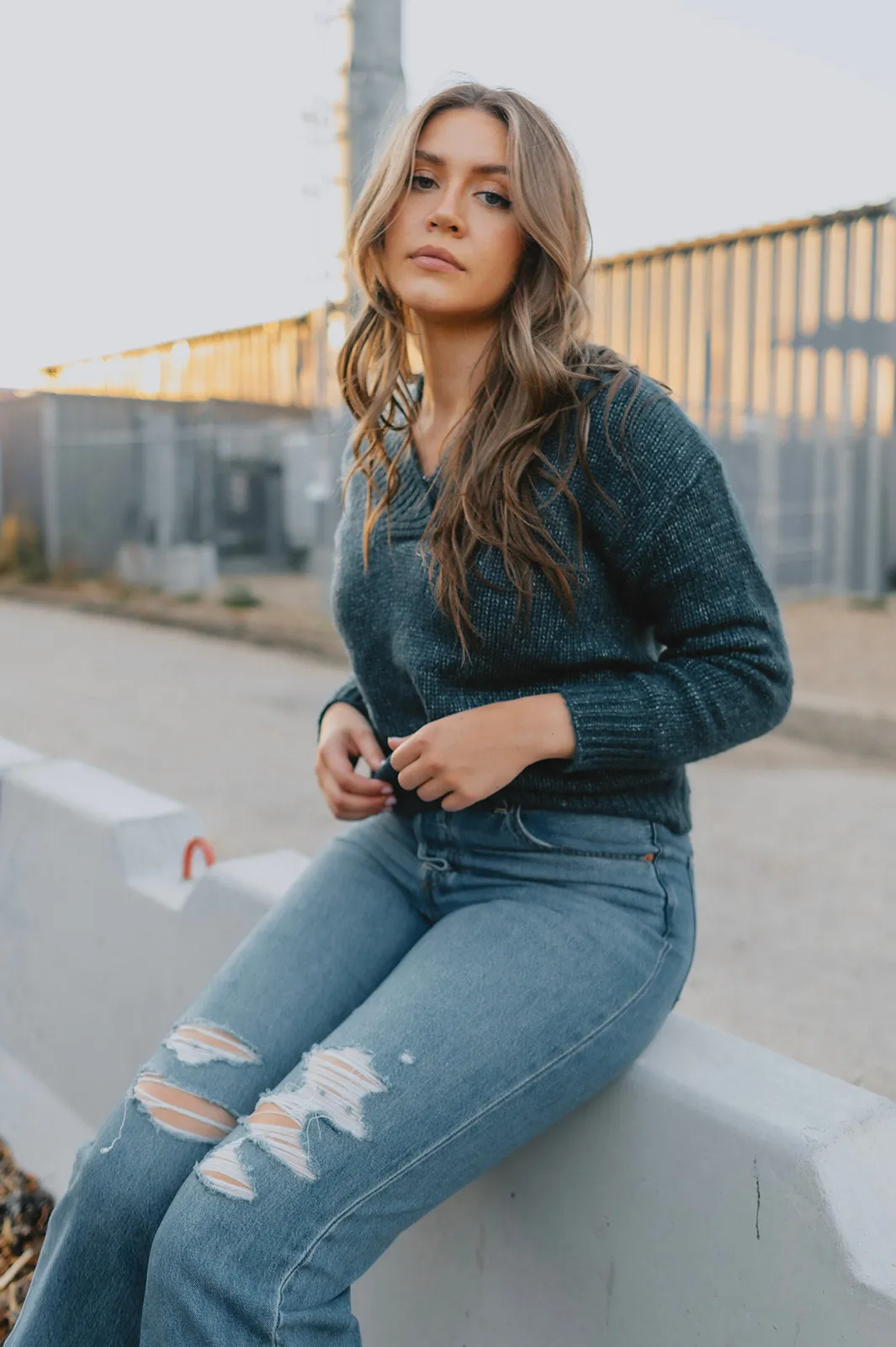The Gracie Sweater - Navy Melange