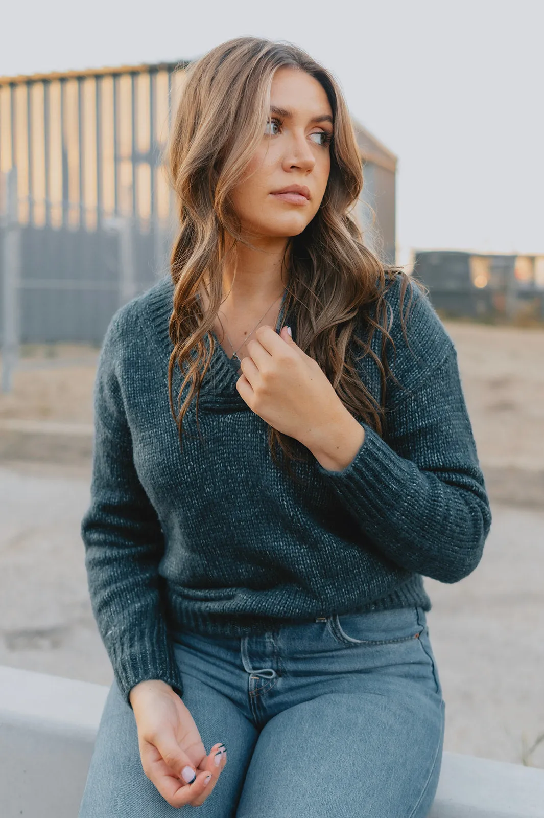 The Gracie Sweater - Navy Melange