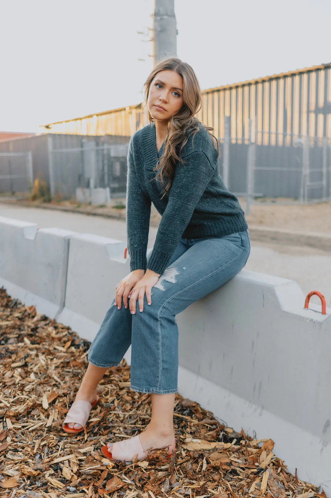 The Gracie Sweater - Navy Melange