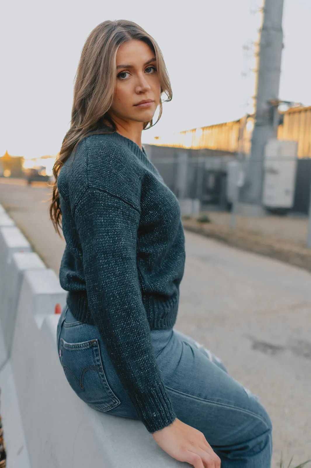 The Gracie Sweater - Navy Melange