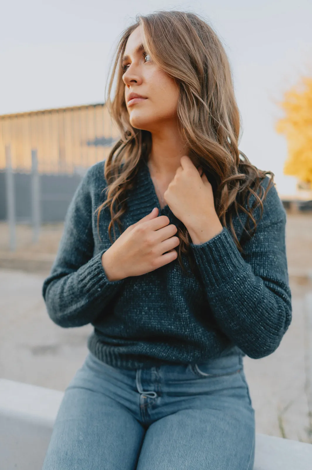 The Gracie Sweater - Navy Melange