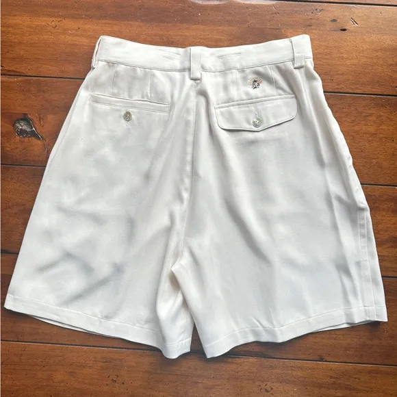 Tommy Bahama 100% Silk High Rise Long Shorts creamy Color Casino Deck Short 8