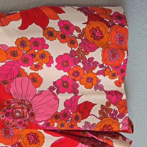 TRINA TURK Corban Skirted Shorts In Tropical Retro Floral Print Sz 14 Red Pink