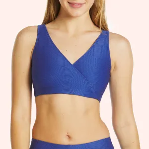 Tween/Teen First Textured Swim Top - Electric Blue