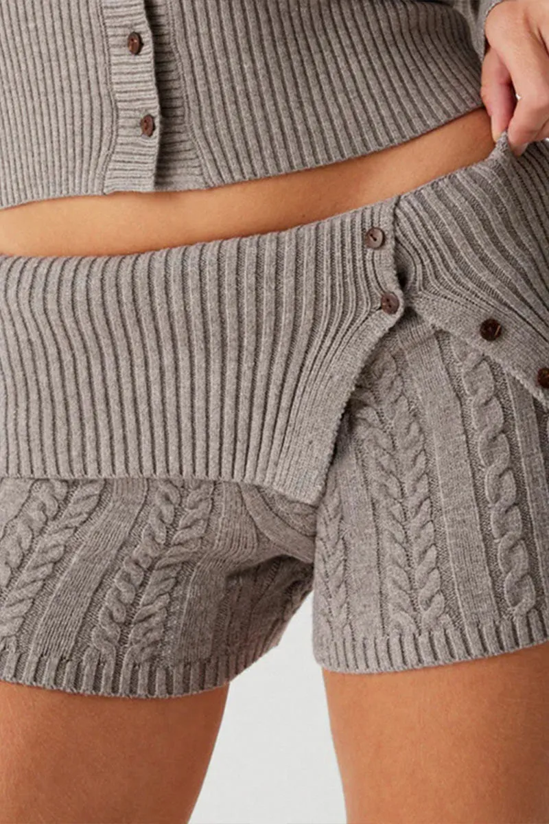 UK0276 Knitted Shirt and Shorts Set