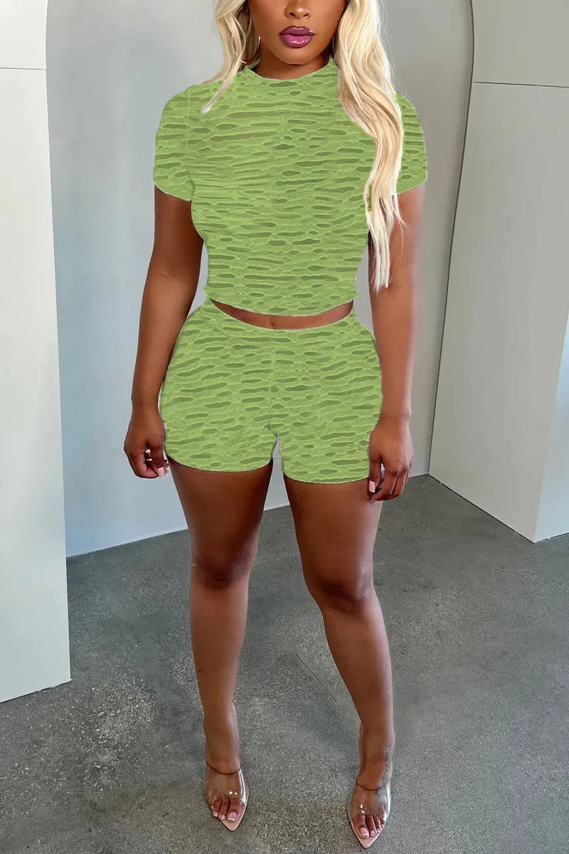 UM0409 Ragged Tee and Shorts Set