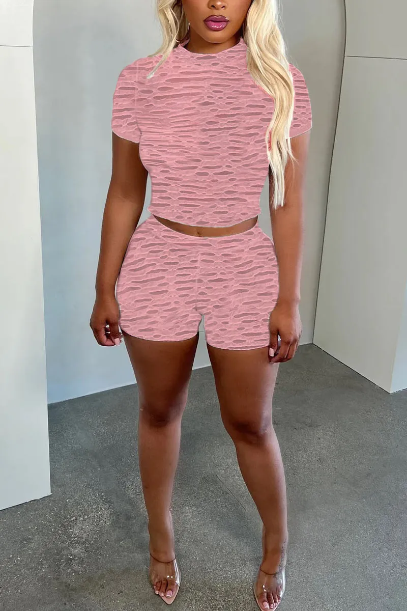 UM0409 Ragged Tee and Shorts Set