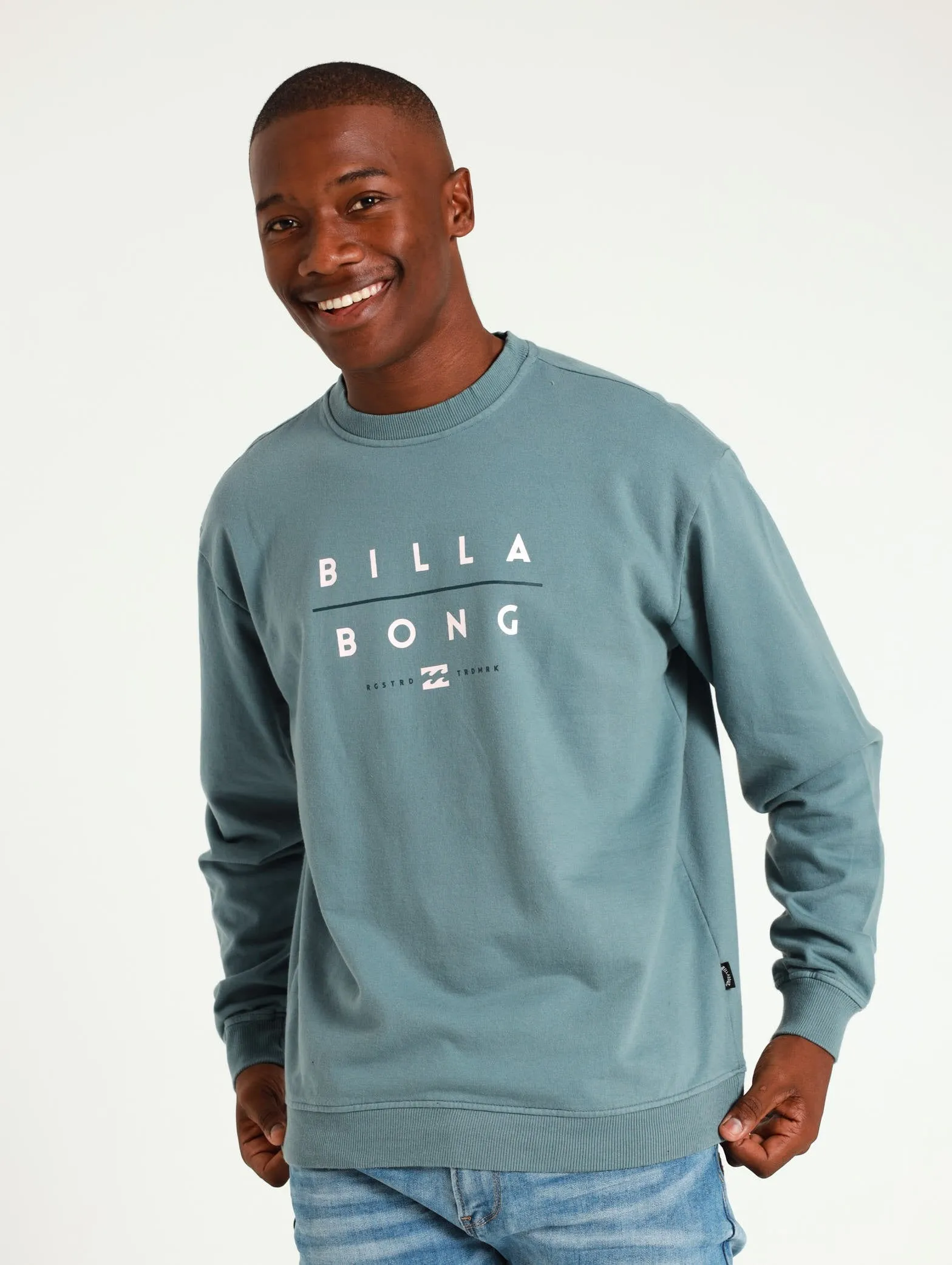 Unity Stacked Pullover Sweat Top - Light Blue