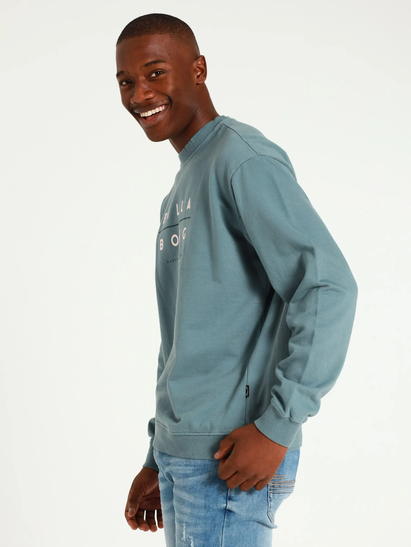Unity Stacked Pullover Sweat Top - Light Blue