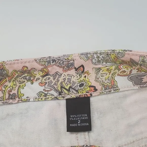 Victoria's Secret VS 2 Boyfriend Shorts Pink White Yellow Paisley Low Rise 2013