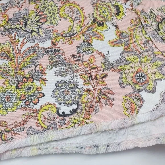 Victoria's Secret VS 2 Boyfriend Shorts Pink White Yellow Paisley Low Rise 2013