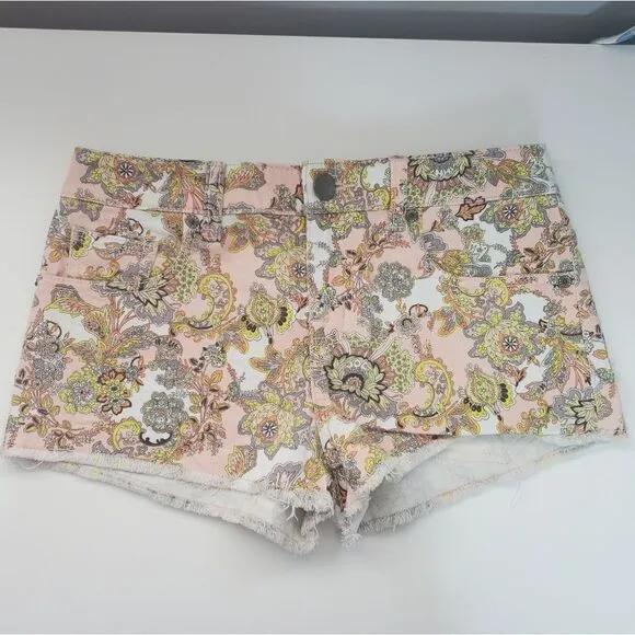 Victoria's Secret VS 2 Boyfriend Shorts Pink White Yellow Paisley Low Rise 2013