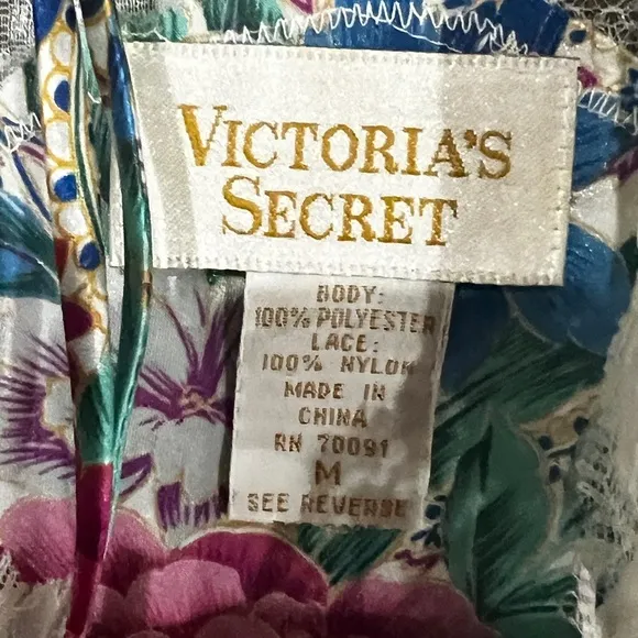 Victoria's Secret Women's L Camisole &amp; Flutter Tap Panty Set Floral Gold Label