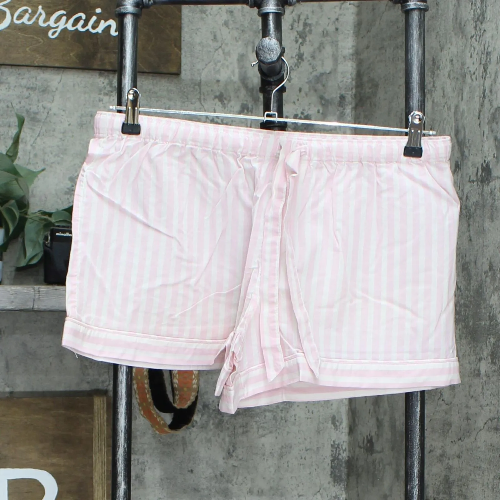 Victoria's Secret Womens Striped Cotton Pajama Shorts Top Set