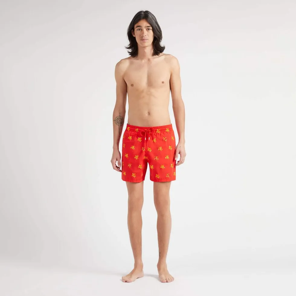 VILEBREQUIN Men Swim Shorts Embroidered Micro Ronde des Tortues Diagonal - Limited Edition