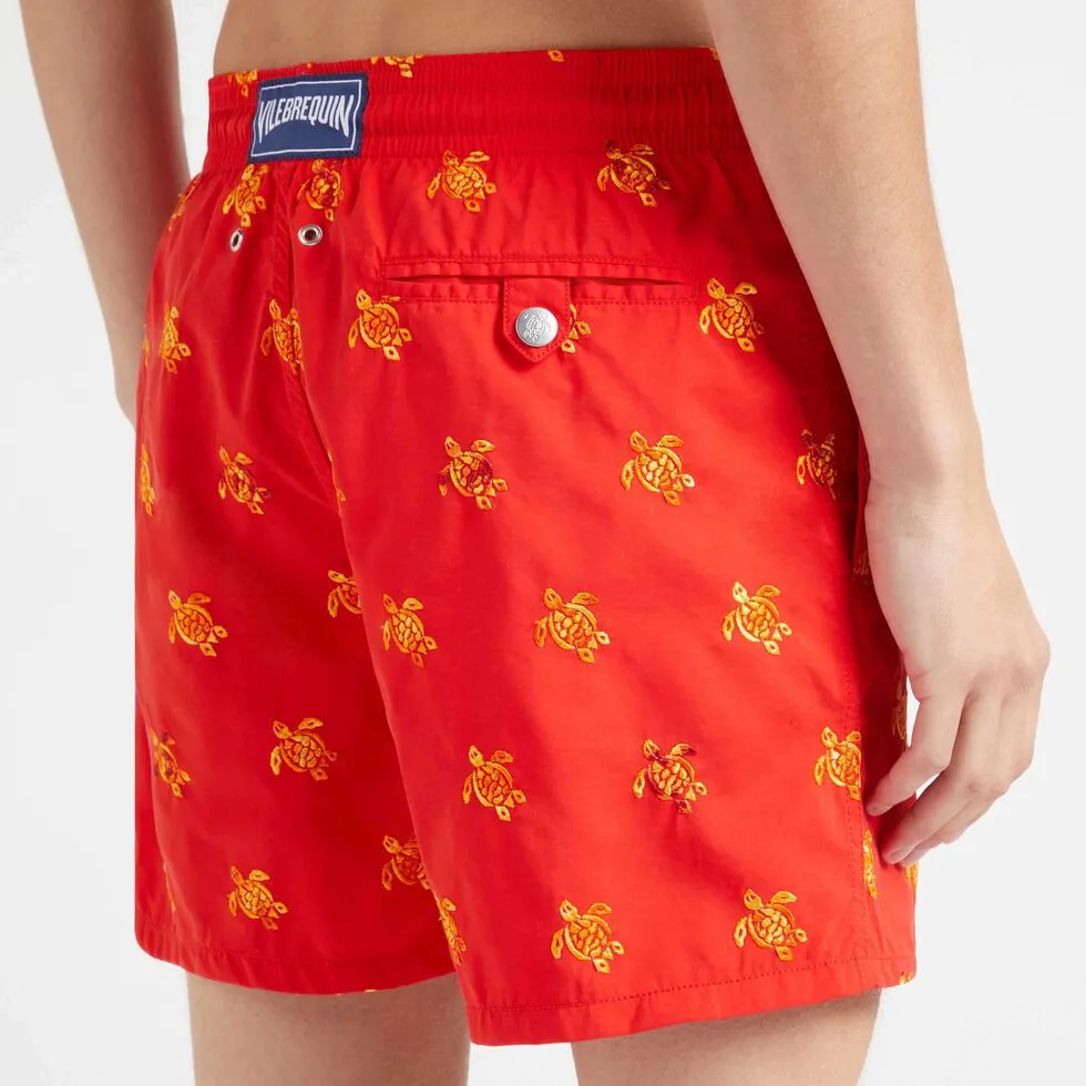 VILEBREQUIN Men Swim Shorts Embroidered Micro Ronde des Tortues Diagonal - Limited Edition