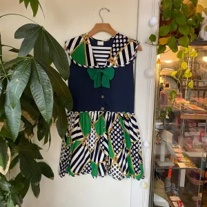 Vintage 80s 90s nautical romper // size 12 // (HT2425)