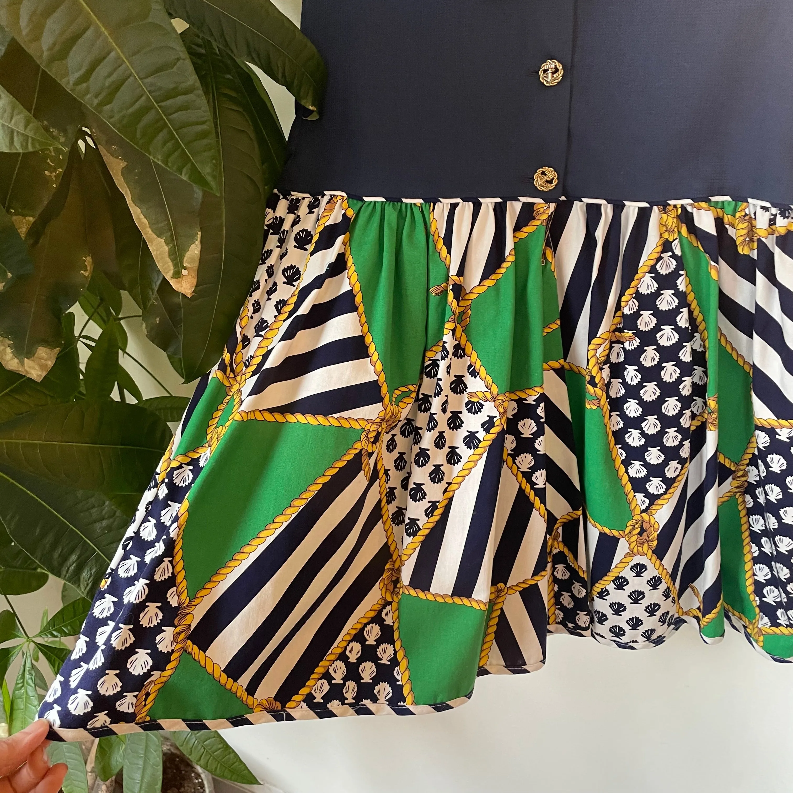 Vintage 80s 90s nautical romper // size 12 // (HT2425)