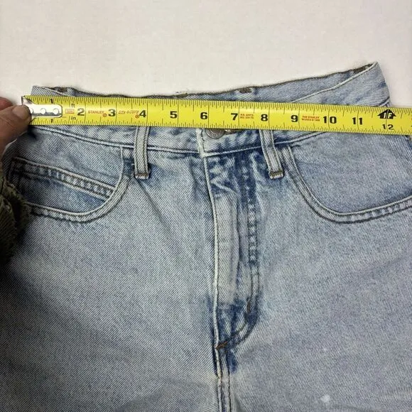 Vintage 90s Guess USA High‎ Waisted Mom Denim Shorts 24X3&quot; Distressed Cuff EUC