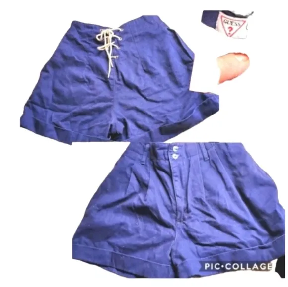 Vintage Guess shorts,lace embellished back