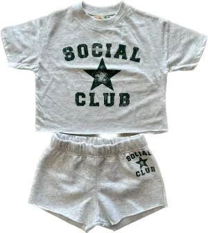 Vintage Havana- Ash Grey Social Club T-Shirt and Shorts Set