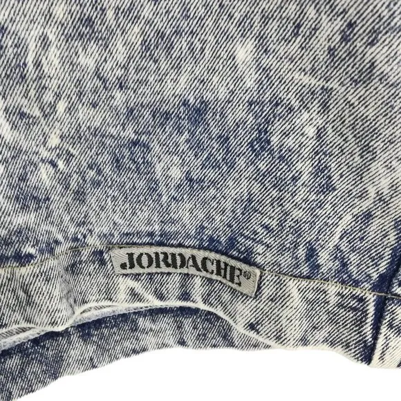 Vintage Jordache Acid Wash Pull On Jean Denim Shorts Size 12 Mom High Waisted
