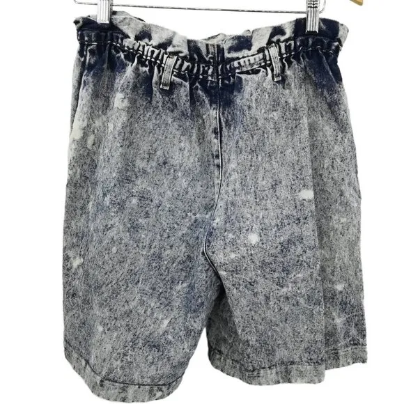 Vintage Jordache Acid Wash Pull On Jean Denim Shorts Size 12 Mom High Waisted