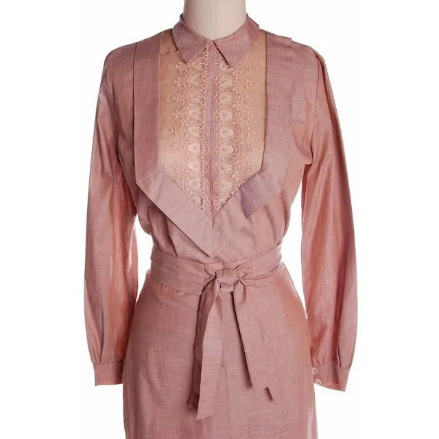 Vintage Mocha Cotton 3 Pc Dress Maison France 1940s 39-26-37
