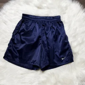 Vintage Nike Satin Shorts Navy Blue 90s
