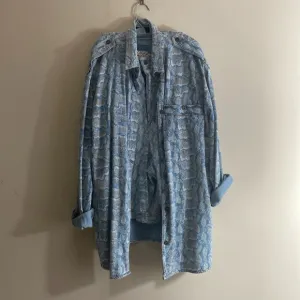 Vintage Palmer E Palmer Shorts and Top with Blue Camo and Snakeskin Pattern