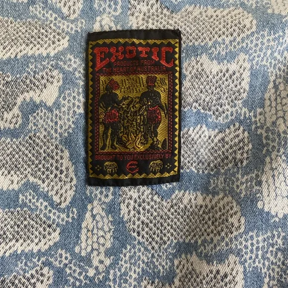 Vintage Palmer E Palmer Shorts and Top with Blue Camo and Snakeskin Pattern