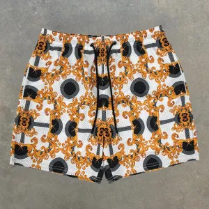 Vintage Pattern Mesh Shorts