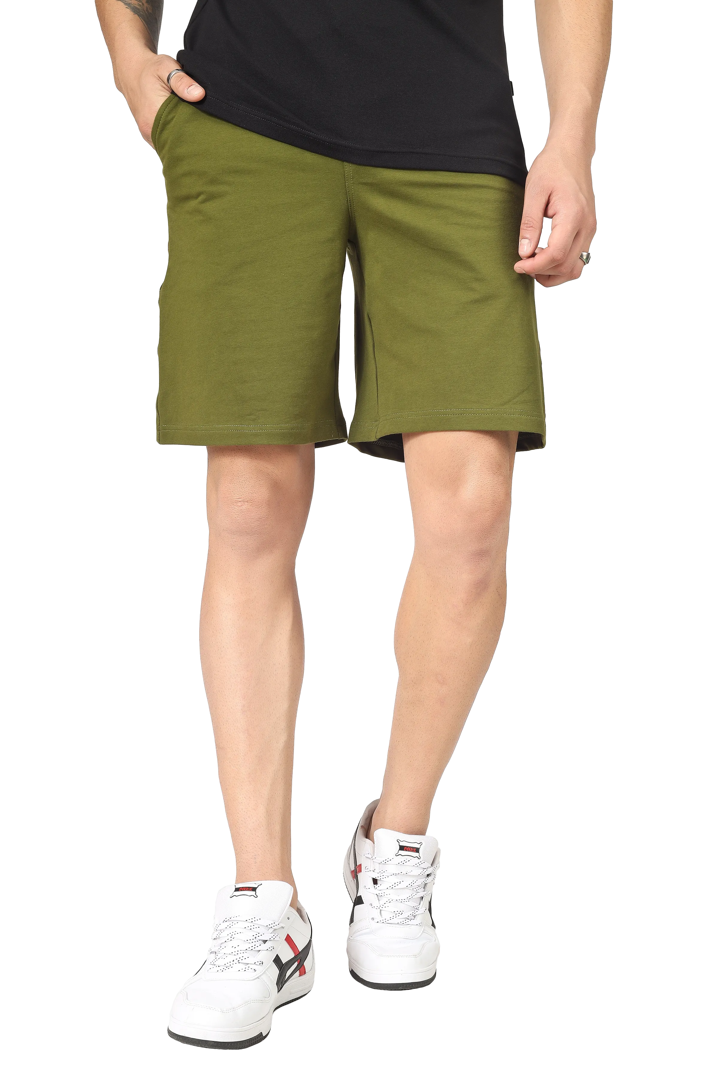 Vintage Regular Fit Shorts (Military Green)