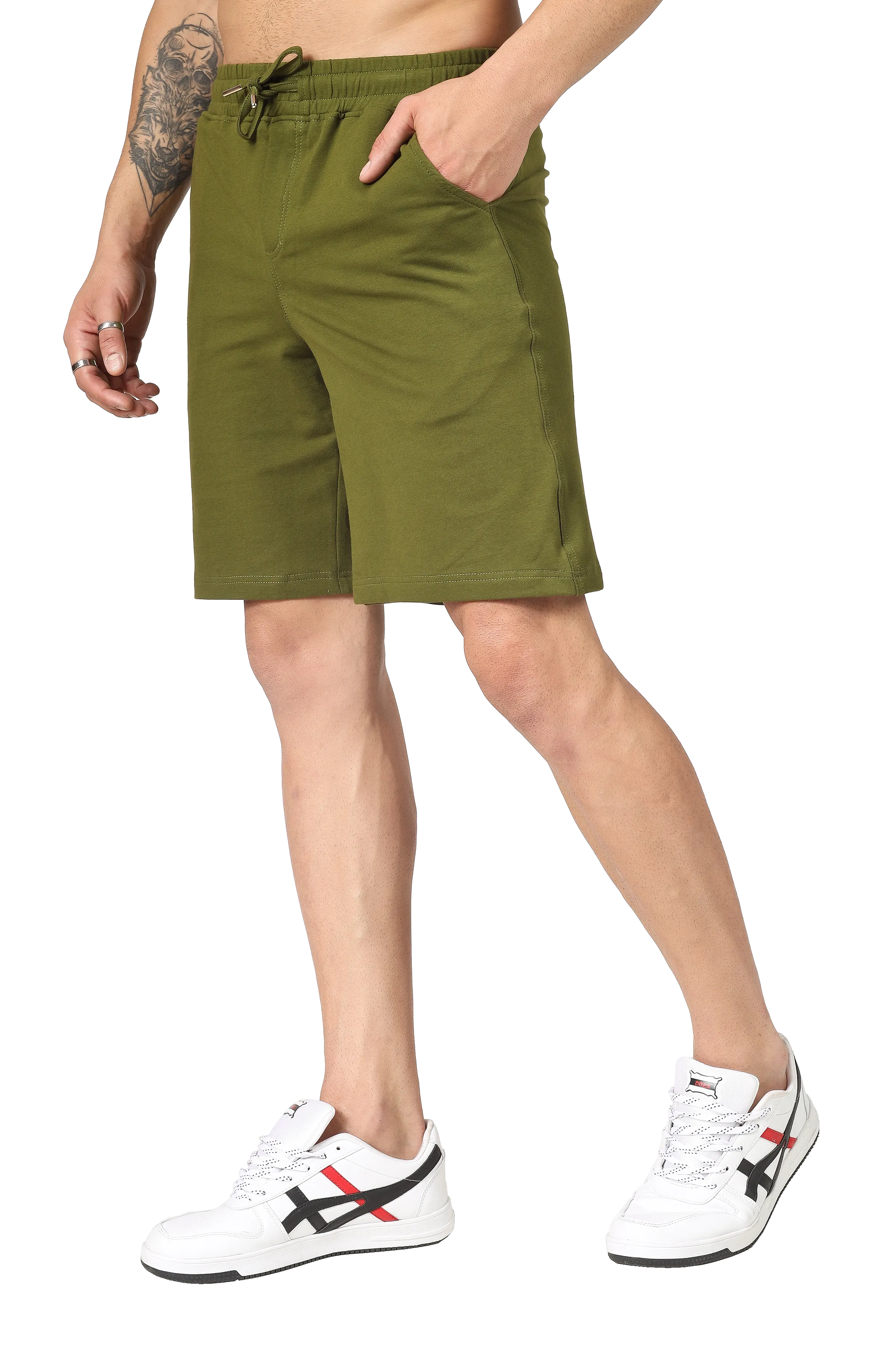 Vintage Regular Fit Shorts (Military Green)