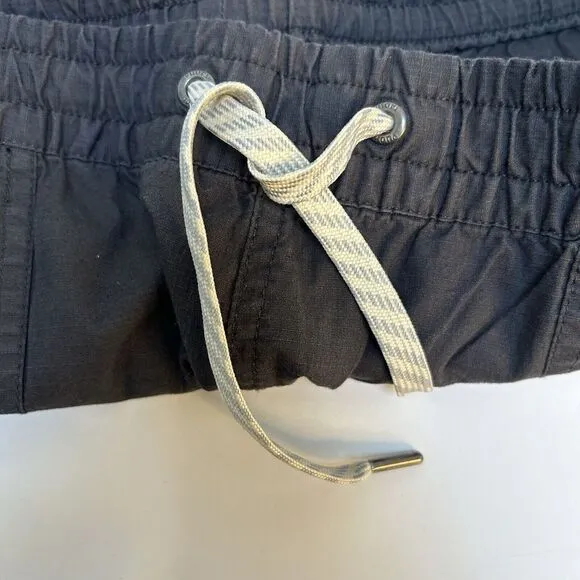 Vuori NWOT Vintage Ripstop Charcoal Gray‎ Shorts Elastic Waist Drawstring Large