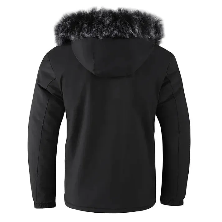 Warm hooded jackets with cozy faux fur for outdoor adventures