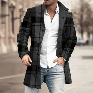 Warm men's winter coat with hood