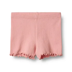 [Wheat] Rib Shorts Sine - Rose