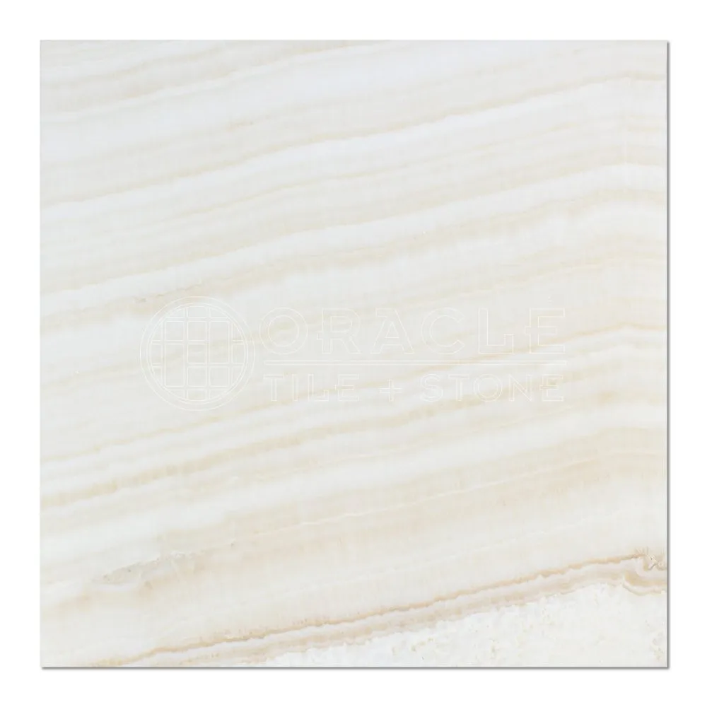 White Onyx (Bianco Fantastico) 18 X 18 Field Tile, Vein-Cut, Polished (Lot of 20 pcs. (45 sq. ft.))