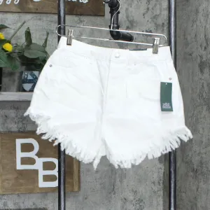 Wild Fable Women's High-Rise Frayed Hem Jean Shorts 20WFSH018B White 4