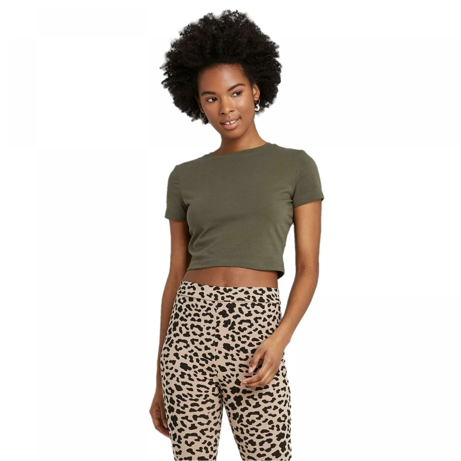 Wild Fable Women's Short Sleeve Cropped T-Shirt